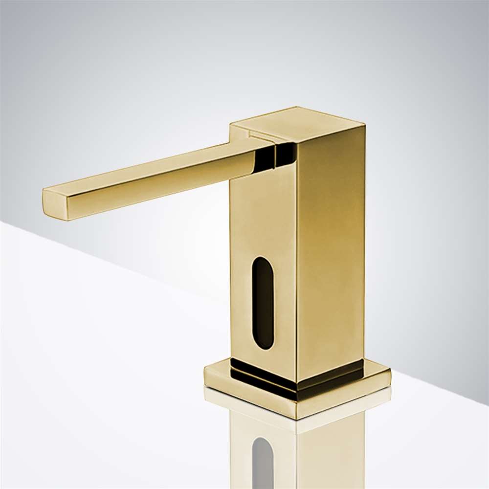 BathSelect Commercial Hands Free Polished Gold Automatic Sensor Commercial Liquid Soap Dispenser